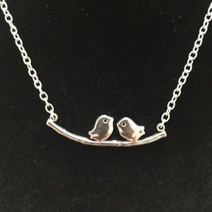 Lovely Silver Love Birds Perched on a Tree Branch